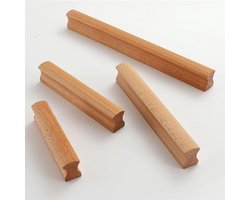 Massief houten greep - Meubelgreep Ladegreep - Kasten Vernieuwen - Handgemaakt Fraxinus hout - 100 mm lengte - Licht bruin