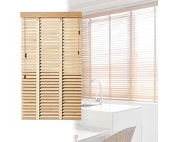 Massief Houten Jaloezieën 50mm - Horizontale Ramen Schaduw Gordijnen