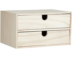 Massief houten ladeblok, 24 x 16 x 13,3 cm, beige, 24 x 16 x 13,3 cm