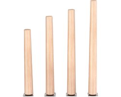 Massief Houten Meubelpoten - Bankpoten Kastpoten - Meubelrenovatie - Hoge Draagkracht 600kg - 65 cm - Houtkleur