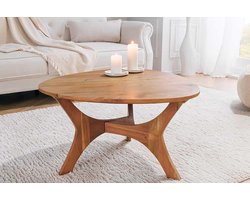 Massief houten salontafel ARCHITECTURE 70 cm acacia driehoekig met natuurlijke honingafwerking - 43739
