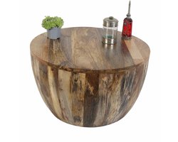 Massief houten salontafel Torino rond