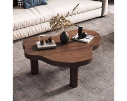 Massief Houten Salontafel Wolk Vorm - Onregelmatig en Modern Bijzettafel