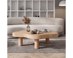 Massief Houten Salontafel Wolk Vorm Uniek Ontwerp Robuuste Bijzettafel Woonkamer