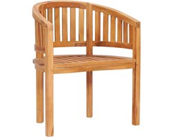 Massief Houten Stoel - Bananenstoel Terrasstoel - Buiten Zitten - Duurzaam Teakhout - 68x52x86 cm - Bruin