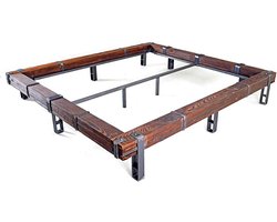 Massief Houten Tweepersoonsbed Zonder Hoofdeinde - Stevig Bedframe 220x200 cm