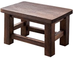 Massief houten voetenbank - veelzijdige lage kruk - bruikbaar als salontafel