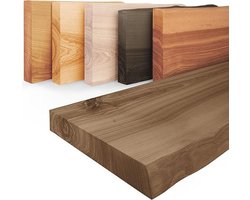 Massief houten wandplank met natuurlijke uitstraling, 40 cm breed, stevige constructie voor diverse ruimtes