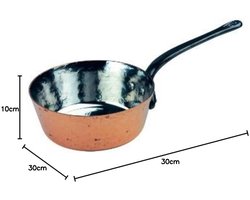 Massief Koper Pan - Gietijzeren Handvat - 20 cm