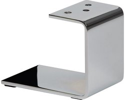 Massief stalen meubelpoot chroom design 15 bij 7 cm en hoogte 12 cm (1 x 7 cm) - Set van 4 stuks