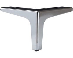 Massief stalen meubelpoot chroom hoek 14 bij 14 cm en hoogte 11 cm - Set van 4 stuks