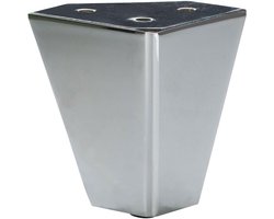 Massief stalen meubelpoot chroom hoek 6 bij 6 cm en hoogte 10 cm - Set van 4 stuks