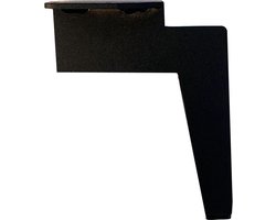 Massief stalen meubelpoot zwart design 14 bij 1 cm en hoogte 18 cm - Set van 4 stuks