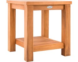 Massief Teakhouten Bijzettafel voor Buiten - Weerbestendig Tuin- en Terrastafel