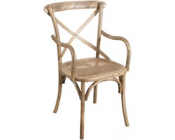 Massiefhouten eetkamerstoelen met rotan voor binnen en buiten