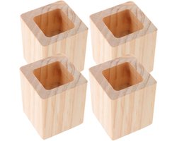 Massieve houten blokken meubelverhogers 4 stuks, 3 cm hoogte voor bank- en tafelpoten, ideaal voor slaapkamer en lounge, verhoog je meubels eenvoudig