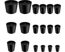 Massieve rubberen stop set - 18 stuks voor laboratorium en huishoudelijk gebruik