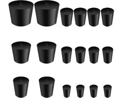 Massieve rubberen stop set - 18 stuks voor laboratorium en huishoudelijk gebruik