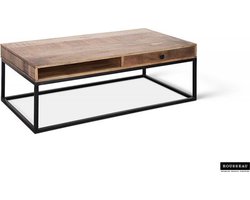 Massieve salontafel IRON CRAFT 115 cm mangohout met laden