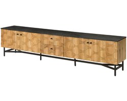 MASSIVMOEBEL24.DE acacia TV-meubel natuur / zwart 240x40x55 cm gelakt deels gemonteerd LONDON volledig massief #107