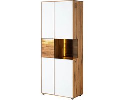 MASSIVMOEBEL24.DE kast WIEN #140 natuur / wit 80 x 200 x 43 cm