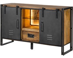 MASSIVMOEBEL24.DE mango / sloophout dressoir natuur / grijs massief hout 150x45x90 cm gelakt gemonteerd BLACKBURN LUX #411