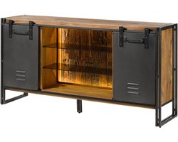 MASSIVMOEBEL24.DE mango / sloophout dressoir natuur / grijs massief hout 180x45x90 cm gelakt gemonteerd BLACKBURN LUX #552