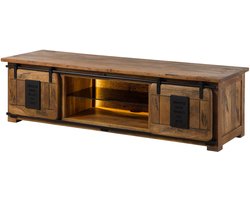 Massivmoebel24.de RAILWAY LUX tv-meubel #130 180x55x50 mango / oud hout naturel gelakt
