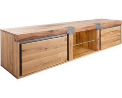 MASSIVMOEBEL24.DE TV-meubel NEW AMSTERDAM #03 blank Massief hout 220 x 50 x 48 cm