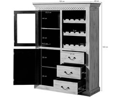 MASSIVMOEBEL24.DE wijnkast CASTLE-ANTIK #116 wit 120 x 160 x 45 cm