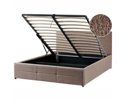 MASSOGNES - Bed met opbergruimte - Taupe - 140 x 200 cm - Bouclé