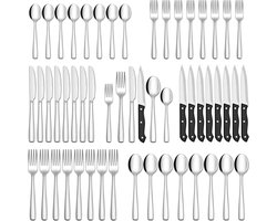Master knives Bestekset 72-delig – 18/0 RVS – Vaatwasserbestendig – Luxe Bestek – Steakmessen – Tafelbestek – Zilver