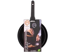 MasterChef koekenpannen - 2 stuks- anti-aanbaklaag- pannenset| Ø 24 - 28 cm- PFOA vr
