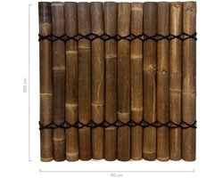 Masters of Bamboo® Bamboe Schutting Halfrond - 90 x 100 cm - Zwart - Tuinscherm / Bamboe scherm / Balkonscherm