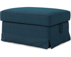 MASTERS OF COVERS Vervangende Hoes Compatibel met IKEA Ektorp Voetenbank, Ektorp Voetenbank hoes, Ektorp Poef hoes, Ektorp Kruk Hoes, 82 x 62 x 44 cm (Polyestermix, Donkere Oceaan)