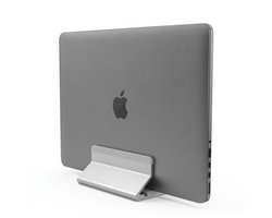 Mastersøn Verticale Laptop Standaard - Verstelbaar - Aluminium - Ruimtebesparend - Zilver