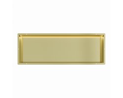 Mat goud RVS Inbouwnis 30x90x7cm met tegelflens en RGB verlichting - Inbouwnis badkamer en Douche