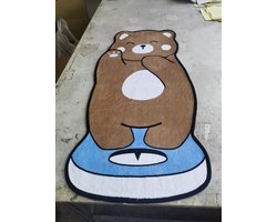 Mat, Vloermat teddy, Vloerkleed, Tapijt- Kinderkamer-Badkamers-Woonkamer - Badmat-Wasbaar - Antislip-150*65cm-Bruin
