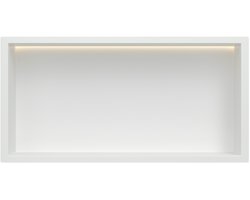 Mat wit RVS Inbouwnis 30x60x7cm met LED verlichting