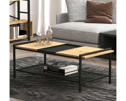 Mata Salontafel | 100% MELAMINE | Walnoot, Zwart - Asir Group - Salontafel - Bruin; Zwart - Metaal; Spaanplaat