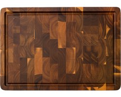 Matakumi Houten Snijplank met Sapgeul 42.5 x 30 cm – End Grain Hakblok voor Vlees, Vis, Groente, Fruit, Brood & Meer