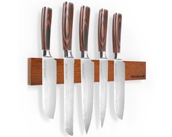 Matakumi Magnetische Messenhouder 40x6 cm – Messenmagneet van Acacia Hout - Messenhouder Magnetisch