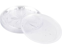 MATANA 20 Plastic Borden (26cm) Elegant & Doorzichtig, Feestbordjes voor Bruiloften, Verjaardagen, Dopen, Kerstmis & Feesten - Stevig en Herbruikbaar