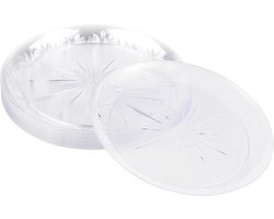 MATANA 20 Premium transparante harde plastic dessertborden, kleine feestborden, 19 cm - Stevig en herbruikbaar - Bruiloften, verjaardagen, dopen, Kerstmis, barbecues, feesten