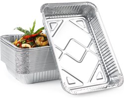 MATANA 25 Grote Aluminium Bakjes - 2000ml / 31x21cm - Sterk, Lekvrij & Praktisch - Koken, Bakken, Grillen, Invriezen