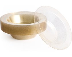 MATANA - 25 Herbruikbare Plastic Kommen met Gouden Glitter (360ml) - Bruiloften, Verjaardagen, Doopfeesten, Kerstmis en Feesten - Stevig en Herbruikbaar