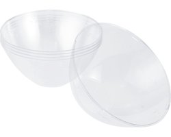 MATANA 5 Plastic Kommetjes (3 Liter), Transparante Saladekommen, Snackkommen voor Picknicks & Feestjes - Herbruikbaar & Stevig