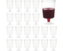 MATANA - 50 Herbruikbare Plastic Wijnglazen (160ml) - voor Bruiloften, Verjaardagen, Kerstmis & Feesten - Herbruikbare en Elegante Plastic Glazen voor Cocktails, Desserts