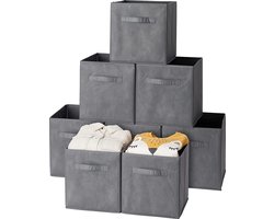 MATANA 8 Opvouwbare Kubus Opbergdozen voor Kleding, Speelgoed (27,5x27,5x28cm) - Sterk & Duurzaam - Huis, Garderobe, Kinderkamer, Kantoororganisatie