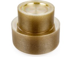 MATANA - Herbruikbare Plastic Borden - 120 Stuks (26 cm & 19 cm Diameter) - Gouden Glitter
